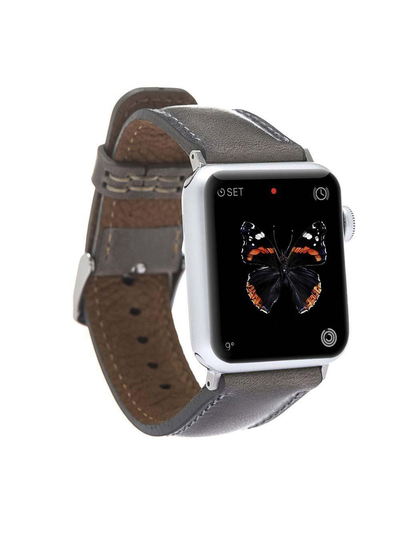 Klassisk Armband i äkta läder för Apple Watch 38-40 MM från Bouletta Granit #color_granit