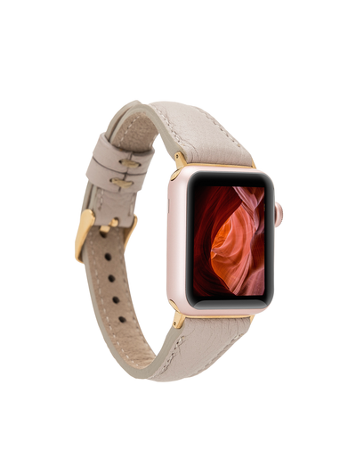 Armband i äkta läder för Apple Watch från Bouletta Slim 42-44 MM Beige #color_floater-mink