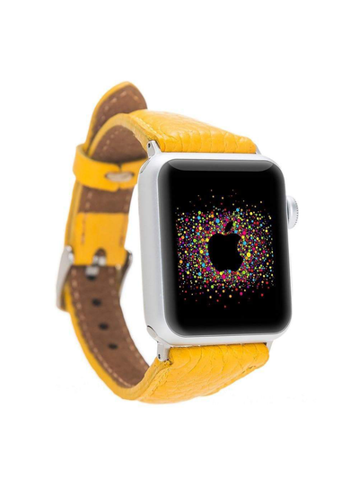 Armband i äkta läder för Apple Watch från Bouletta Slim 42-44 MM Floter Gul #color_floter-gul