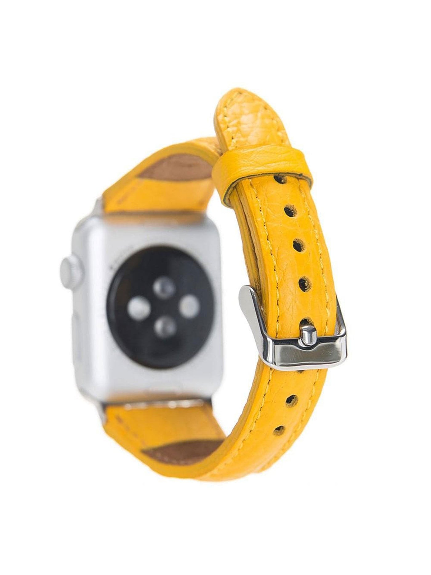 Armband i äkta läder för Apple Watch från Bouletta Slim 42-44 MM Floter Gul #color_floter-gul