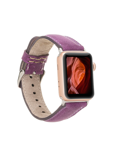 Armband i äkta läder för Apple Watch från Bouletta Slim 42-44 MM Lila #color_lila