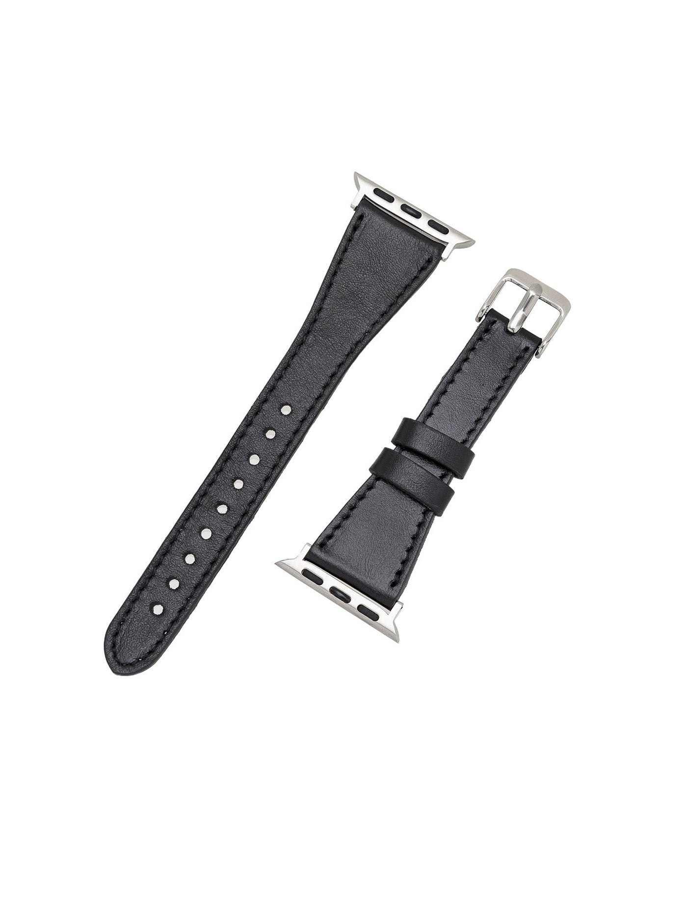 Armband i äkta läder för Apple Watch från Bouletta Slim 42-44 MM Svart #color_svart