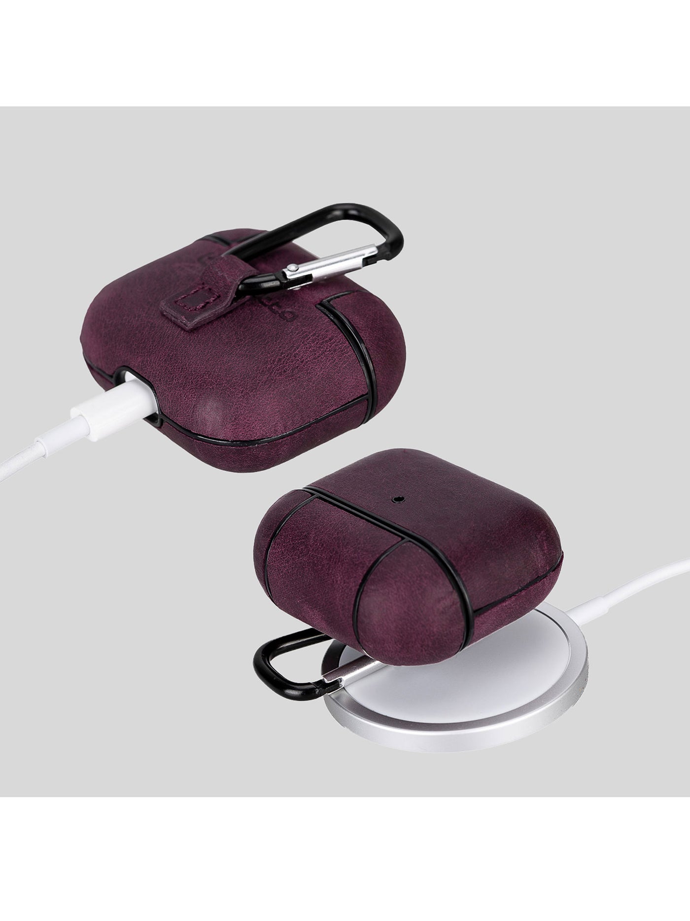 Airpodsfodral Apple AirPods-3Ge Från Bouletta premiumläder Juni Sangria #color_sangria