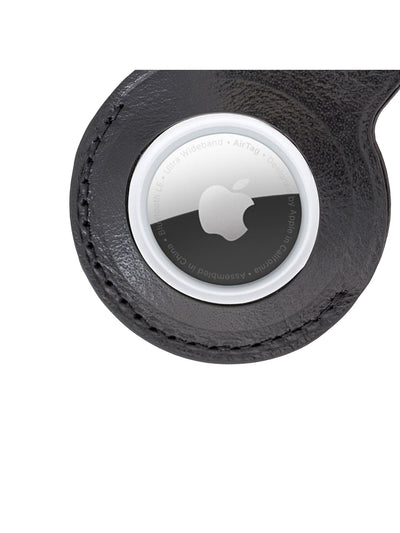 Apple AirTag hållare i äkta läder med nyckelring från Bouletta ARTA Svart #color_svart