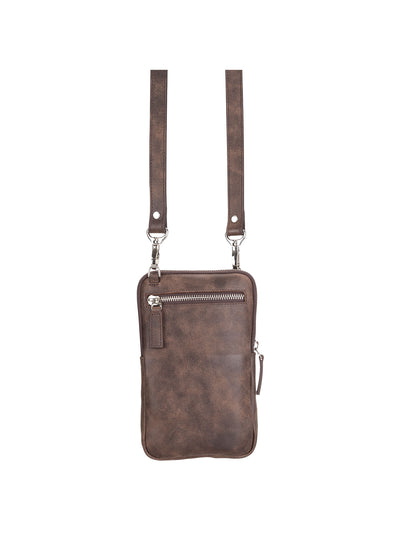 Crossbodyväska Vardagsväska i Äkta Läder Från Bouletta Nino Vintage Brun #color_vintage-brun