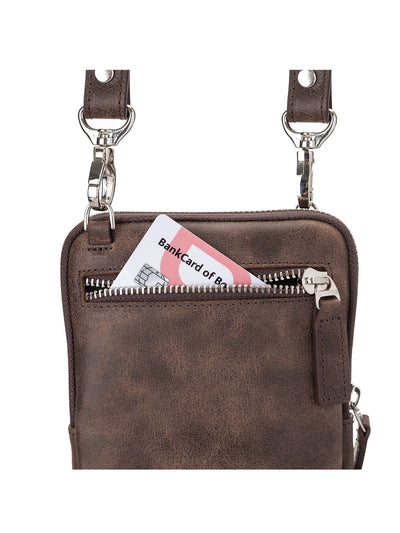 Crossbodyväska Vardagsväska i Äkta Läder Från Bouletta Nino Vintage Brun #color_vintage-brun