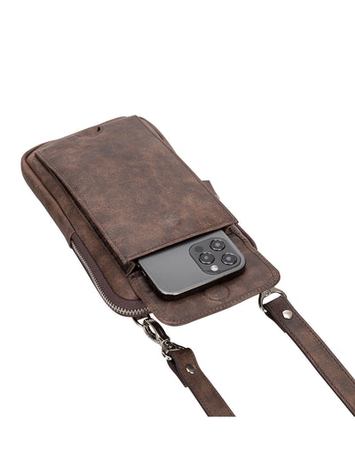 Crossbodyväska Vardagsväska i Äkta Läder Från Bouletta Nino Vintage Brun #color_vintage-brun