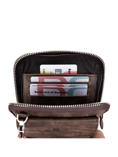 Crossbodyväska Vardagsväska i Äkta Läder Från Bouletta Nino Vintage Brun #color_vintage-brun