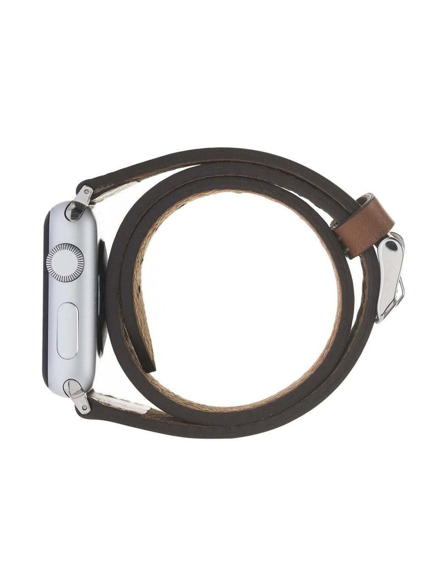 ARMBAND I ÄKTA LÄDER FÖR APPLE WATCH Dubbel Sladd från Bouletta Konjak Brun#color_konjak-brun