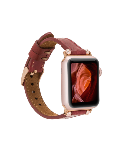 FERRO laderarmband för Apple Watch från Bouletta Karmosin #color_karmosin