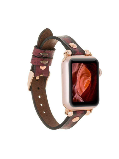 FERRO laderarmband för Apple Watch från Bouletta Rustik Granat #color_rustik-granat