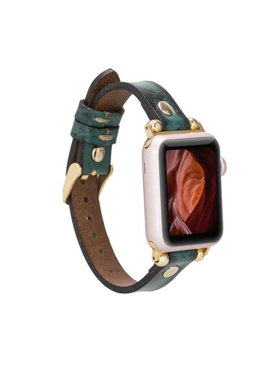 FERRO laderarmband för Apple Watch från Bouletta Rustik Oliv #color_rustik-oliv