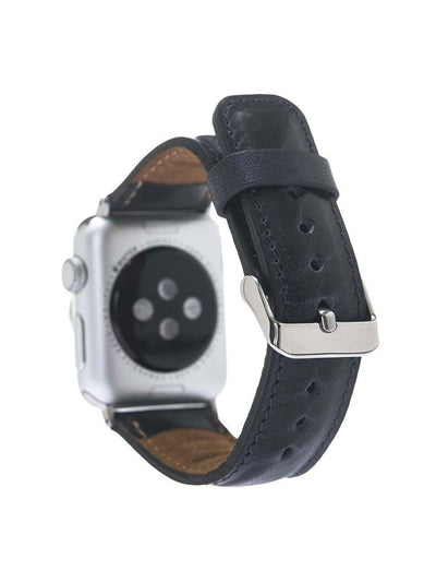 Klassiskt läderarmband för Apple Watch 42/44/45 mm från Bouletta Denim #color_denim