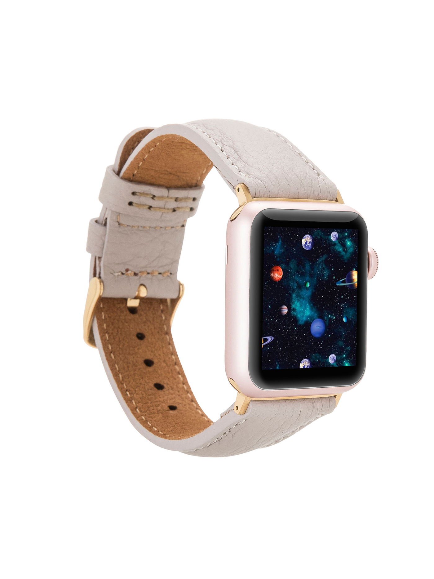 Klassiskt läderarmband för Apple Watch 42/44/45 mm från Bouletta Floater Mink #color_floater-mink