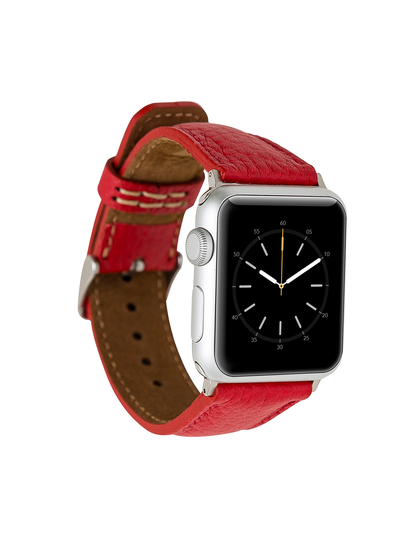 Klassiskt läderarmband för Apple Watch 42/44/45 mm från Bouletta Floater Red #color_floater-red