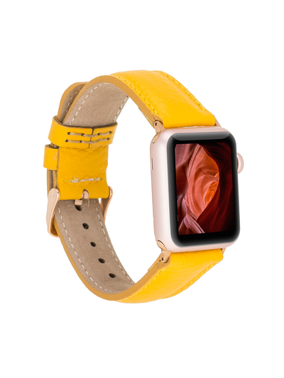 Klassiskt läderarmband för Apple Watch 42/44/45 mm från Bouletta Floater Gul #color_floater-gul