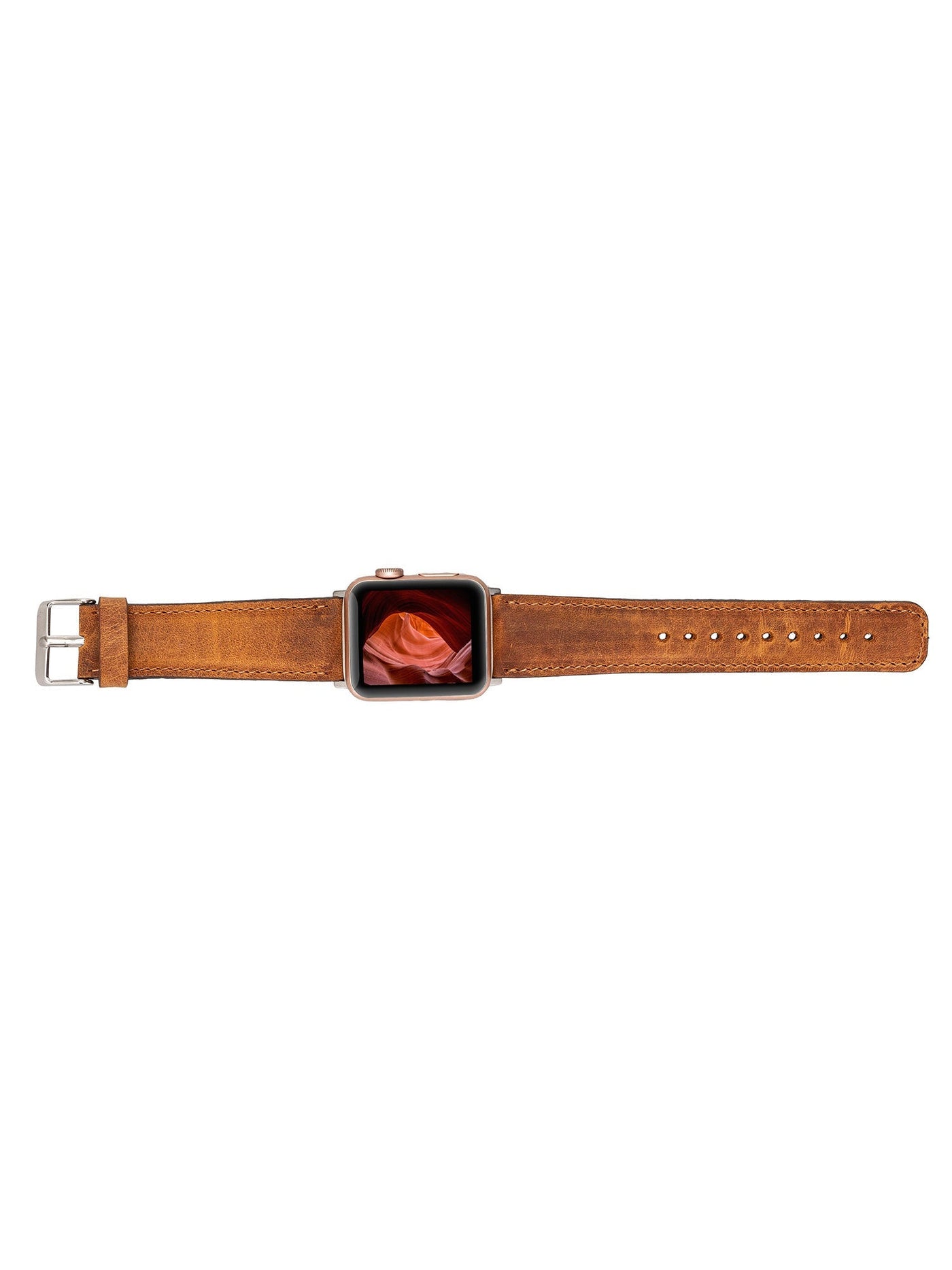 Klassiskt läderarmband för Apple Watch 42/44/45 mm från Bouletta Kamelbrun #color_kamelbrun