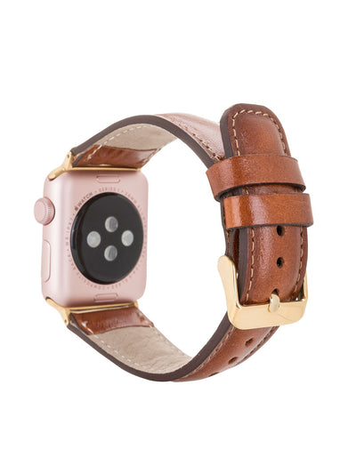 Klassiskt läderarmband för Apple Watch 42/44/45 mm från Bouletta Konjak Brun #color_konjak-brun