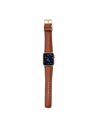 Klassiskt läderarmband för Apple Watch 42/44/45 mm från Bouletta Konjak Brun #color_konjak-brun