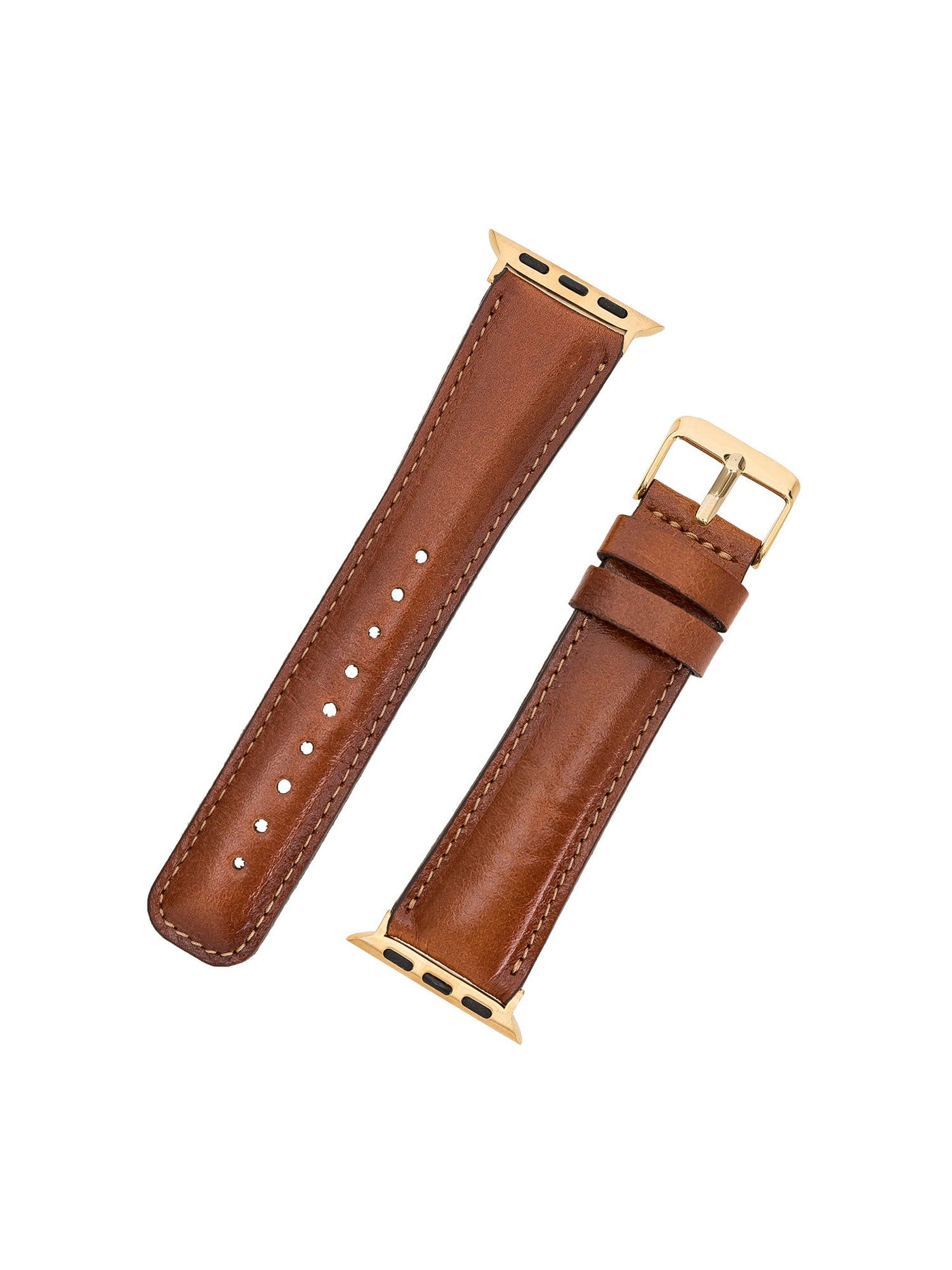 Klassiskt läderarmband för Apple Watch 42/44/45 mm från Bouletta Konjak Brun #color_konjak-brun