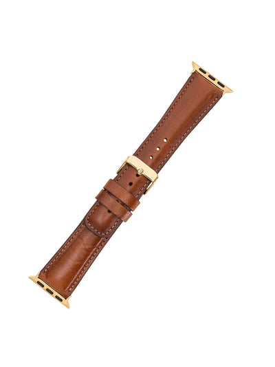 Klassiskt läderarmband för Apple Watch 42/44/45 mm från Bouletta Konjak Brun #color_konjak-brun