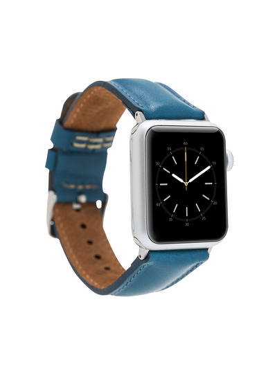 Klassiskt läderarmband för Apple Watch 42/44/45 mm från Bouletta Navy #color_navy