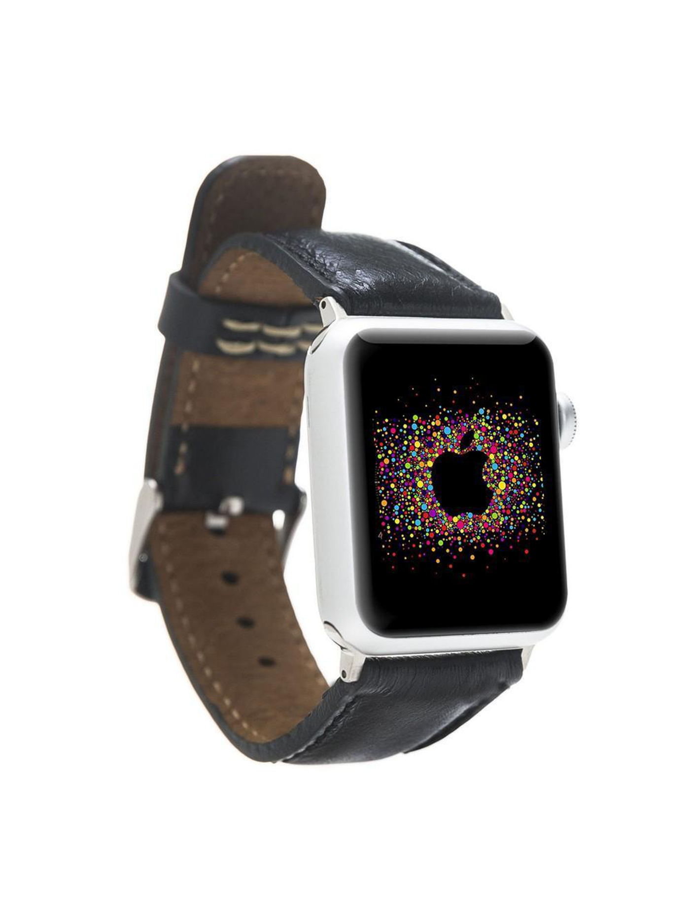 Klassiskt läderarmband för Apple Watch 42/44/45 mm från Bouletta  Svart #color_svart