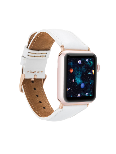 Klassiskt läderarmband för Apple Watch 42/44/45 mm från Bouletta Vit #color_vit