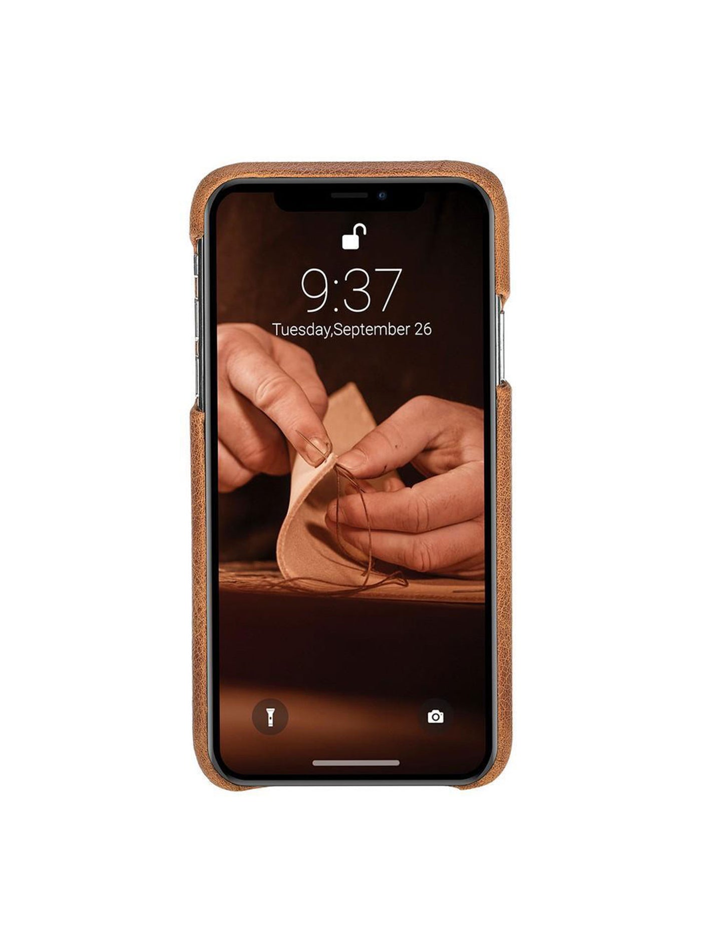 Mobilskal i äkta läder för Apple iPhone XR från Bouletta - Guld Brun #color_guld-brun