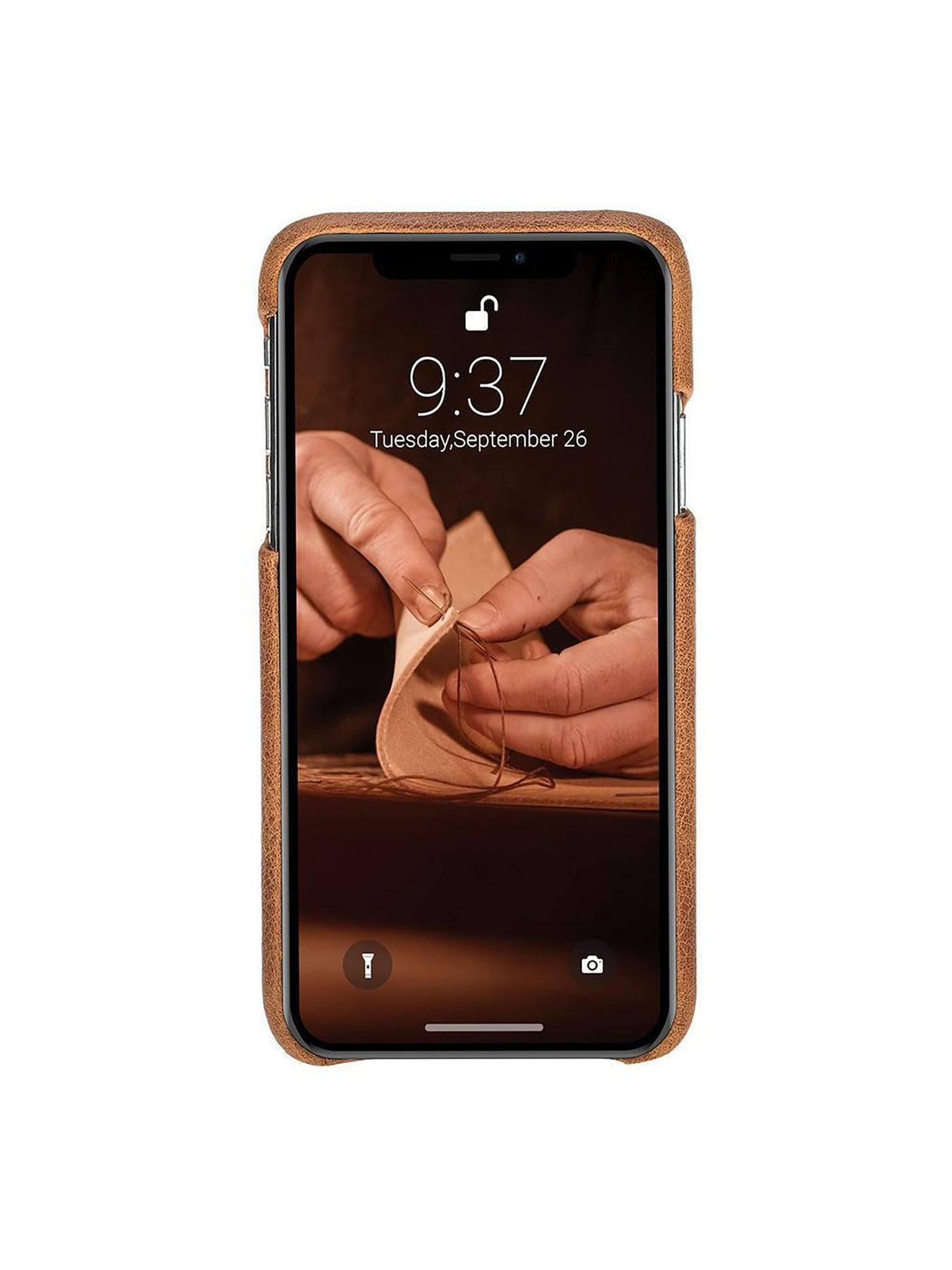 Mobilskal i äkta läder för Apple iPhone XS MAX från Bouletta - Guld Brun #color_guld-brun