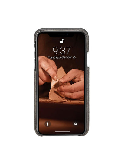 Mobilskal i äkta läder för Apple iPhone XS MAX från Bouletta Angus - Granit #color_granit