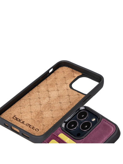 Mobilskal med korthållare i äkta läder för Apple iPhone 13 Pro från Bouletta Angus-Lavendel-Lila #color_lavendel-lila