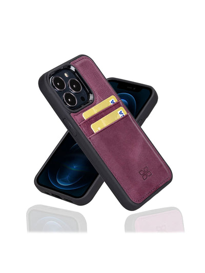Mobilskal med korthållare i äkta läder för Apple iPhone 13 Pro från Bouletta Angus-Lavendel-Lila #color_lavendel-lila