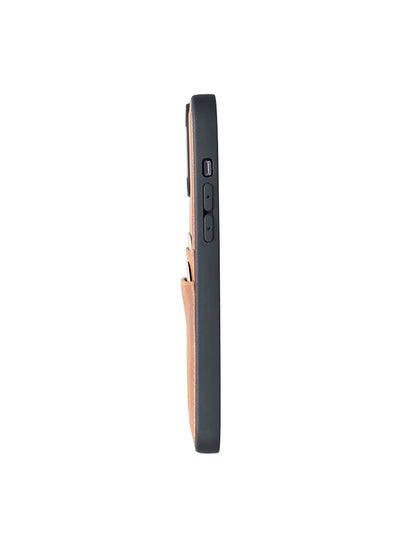 Mobilskal med korthållare i äkta läder för Apple iPhone 13 Pro Max från Bouletta Angus-Guld-Brun #color_guld-brun