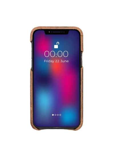 Mobilskal i äkta koläder i präglat krokodilmönster för Apple iPhone 11 Pro från Bouletta - Kroko Antik Kaffe #color_kroko-antik-kaffe