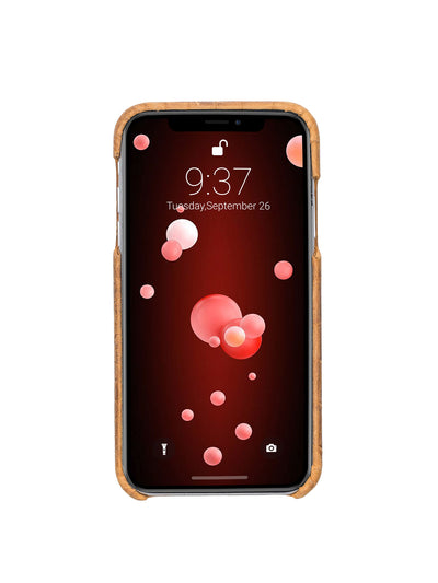 Mobilskal i äkta koläder i präglat krokodilmönster för Apple iPhone XR från Bouletta - Kroko Antik kamelbrun #color_kroko-antik-kamelbrun