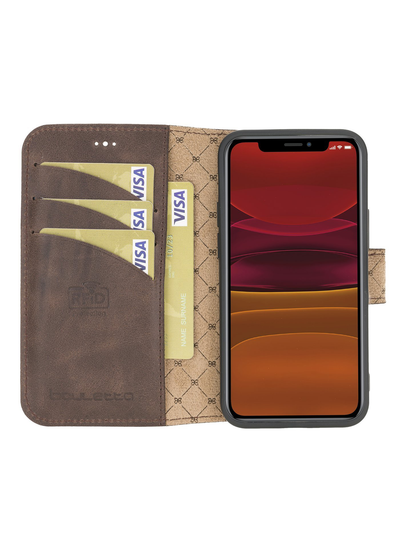 Plånboksfodral i äkta läder för Apple iPhone 12 Mini från Bouletta - Vintage Brun #color_vintage-brun
