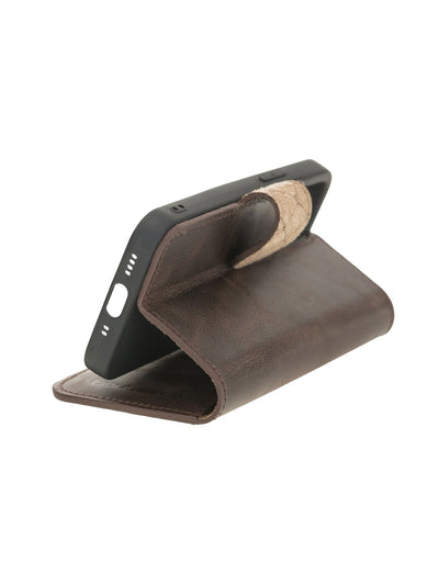 Plånboksfodral i äkta läder för Apple iPhone 12 Mini från Bouletta - Vintage Brun #color_vintage-brun