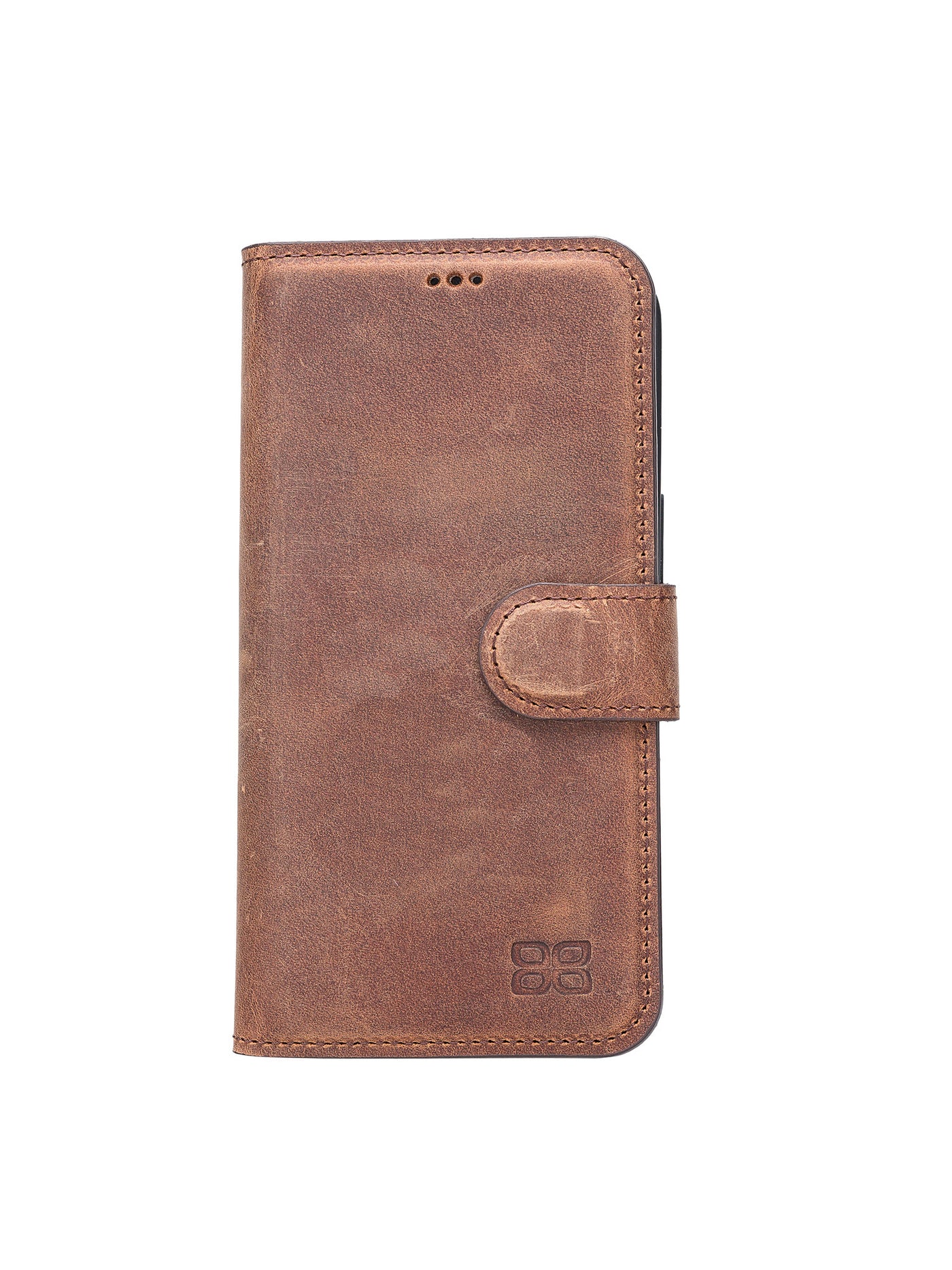Plånboksfodral i äkta läder för Apple iPhone 13 från Bouletta - Antik Brun #color_antik-brun