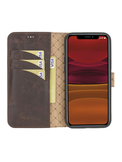 Plånboksfodral i äkta läder för Apple iPhone 13 från Bouletta - Vintage Brun #color_vintage-brun
