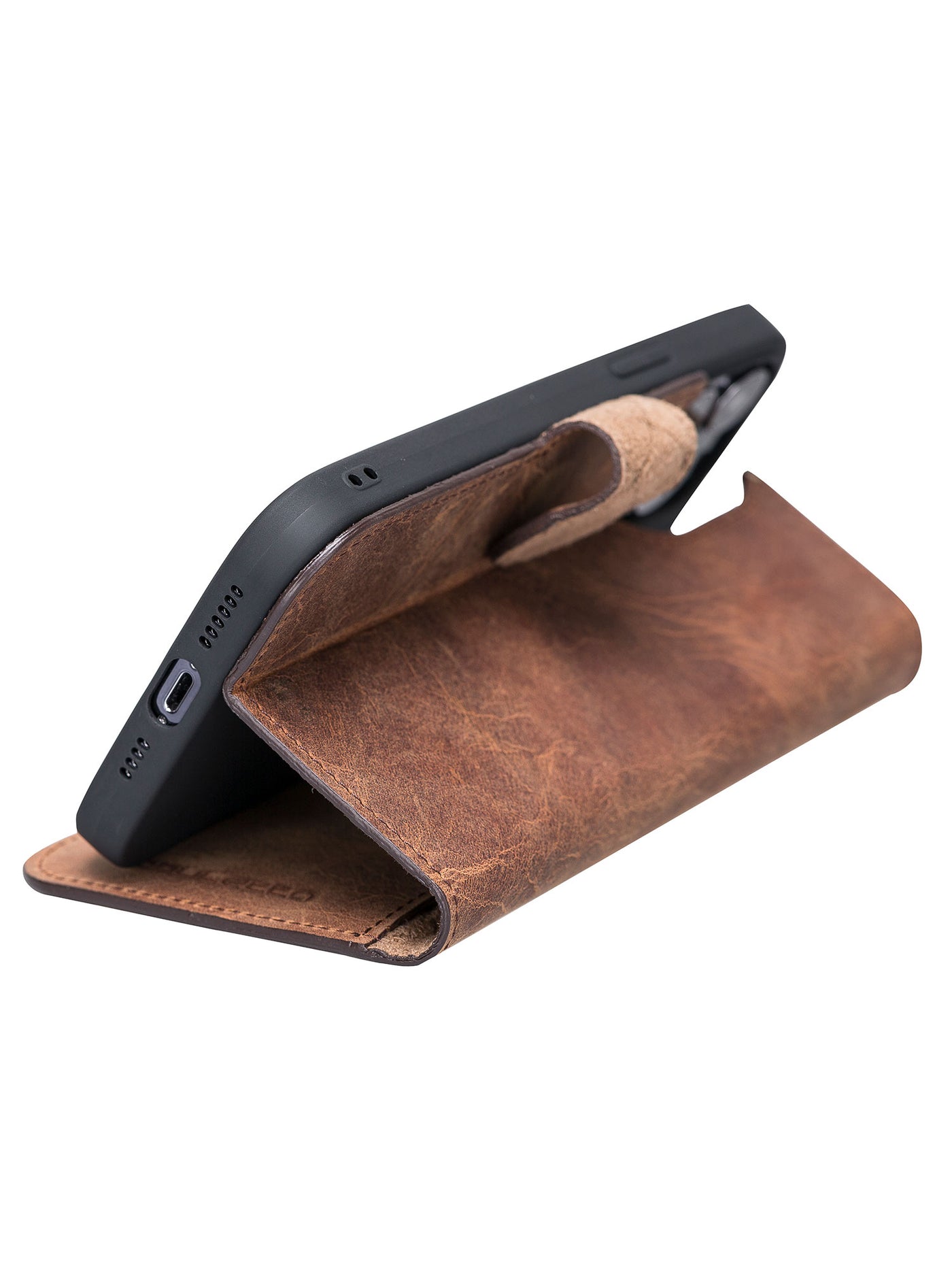Plånboksfodral i äkta läder för Apple iPhone 13 Pro Max från Bouletta - Antik Brun #color_antik-brun