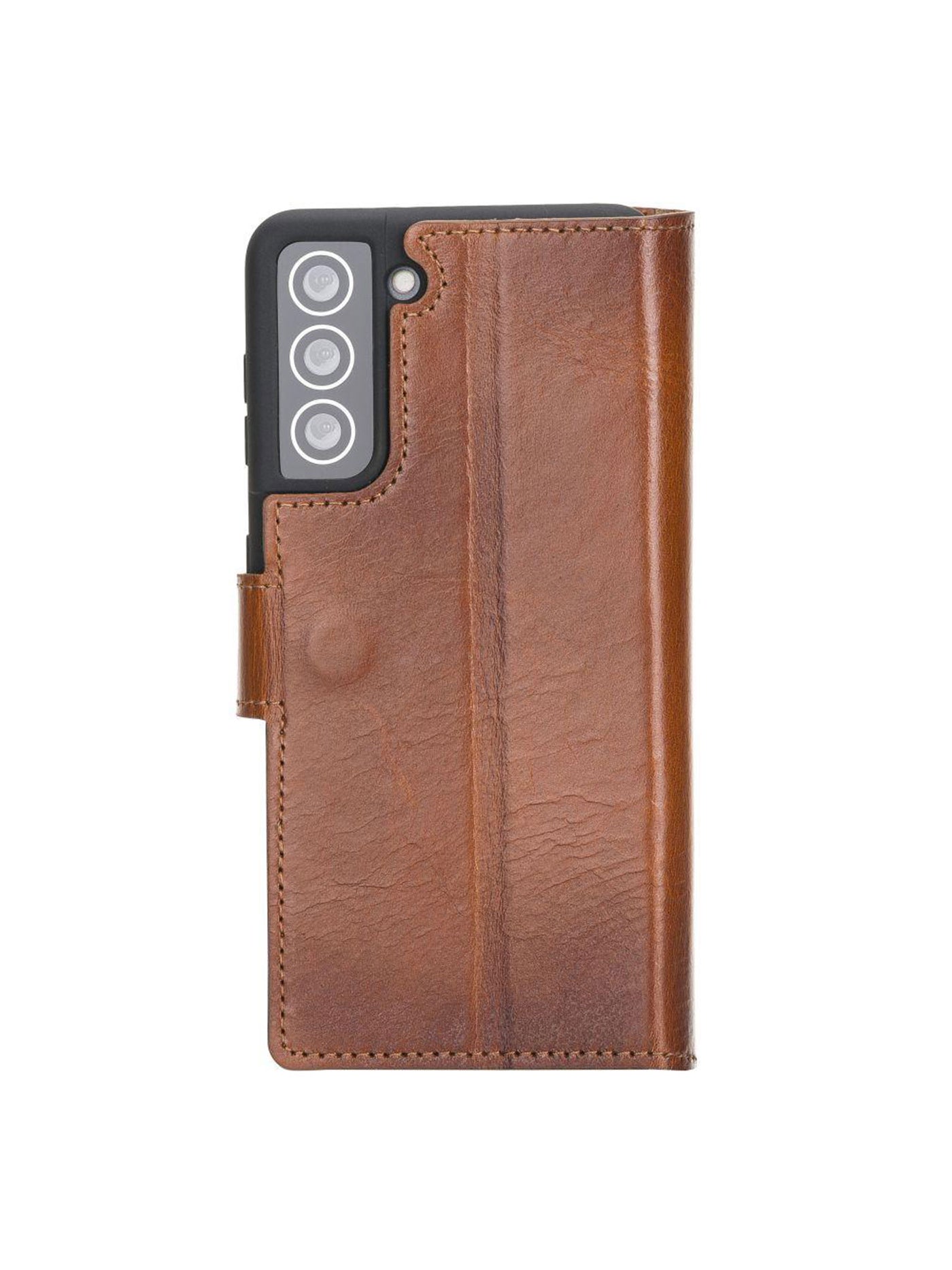 Plånboksfodral i äkta läder för Samsung Galaxy S21 från Bouletta - Konjak Brun #color_konjak-brun