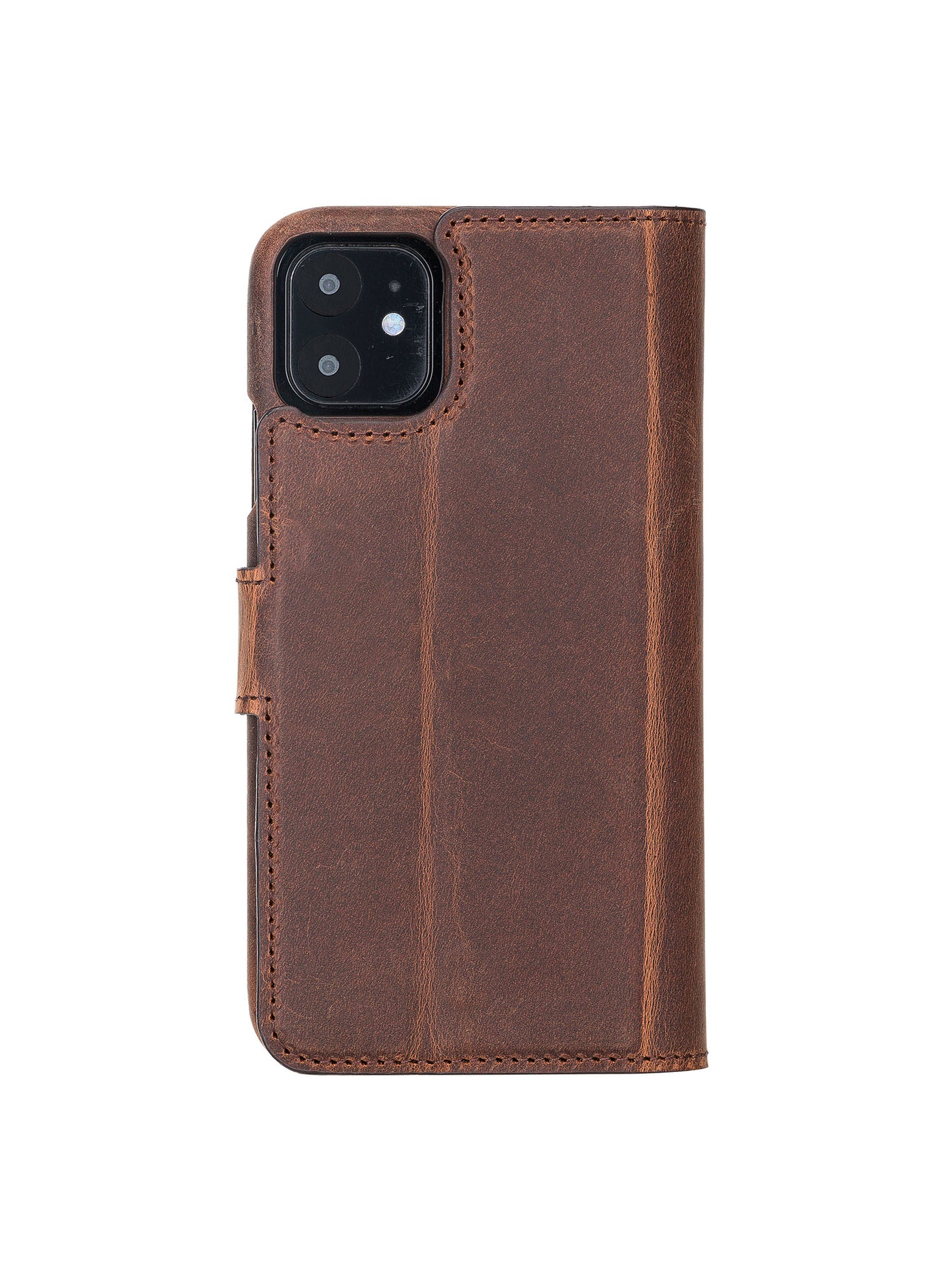 Plånboksfodral med avtagbart magnetskal i äkta läder för Apple iPhone 11 från Bouletta Jersey- Antik Brun #color_antik-brun