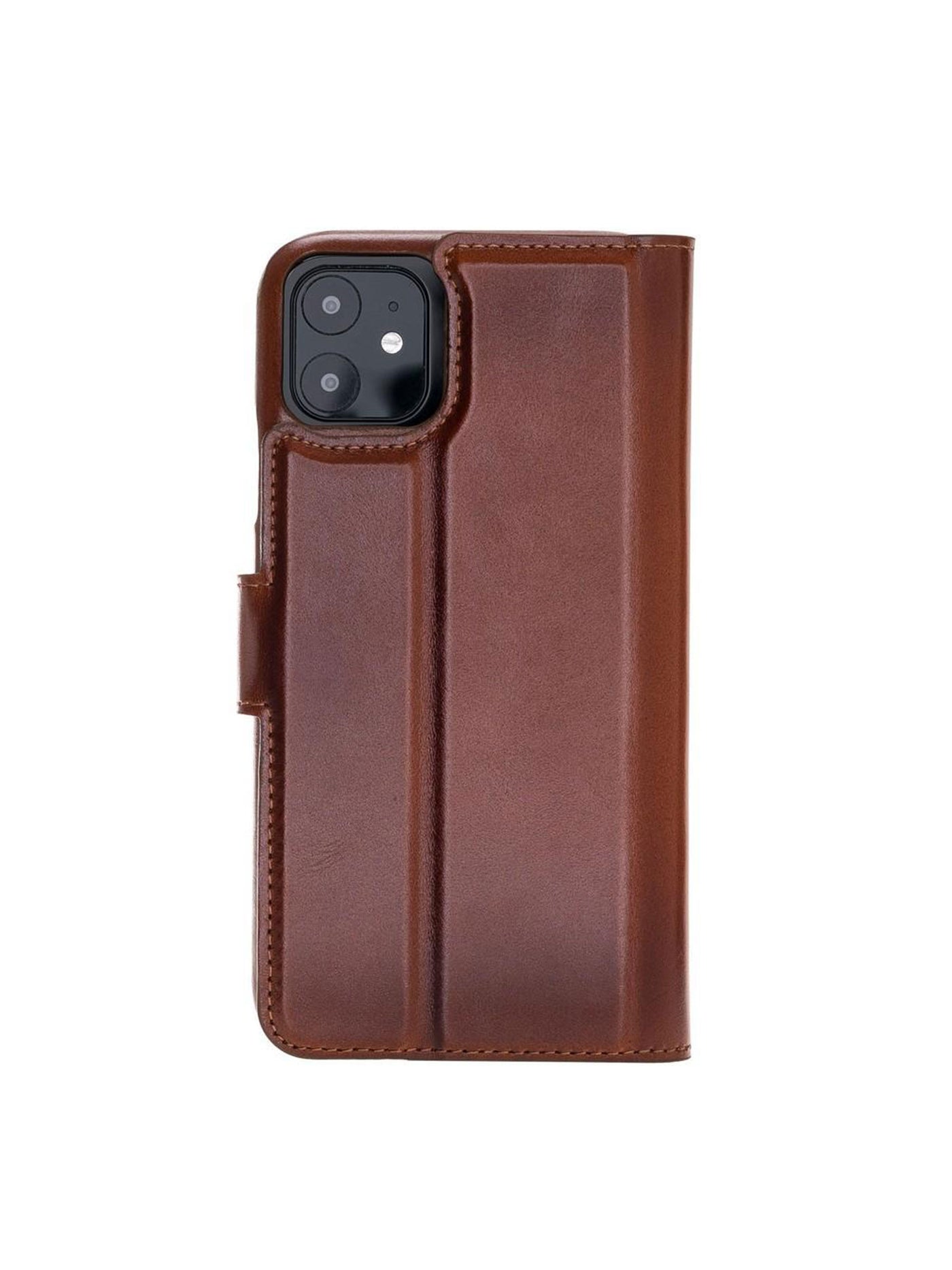 Plånboksfodral med avtagbart magnetskal i äkta läder för Apple iPhone 11 från Bouletta Jersey- Konjak Brun #color_konjak-brun
