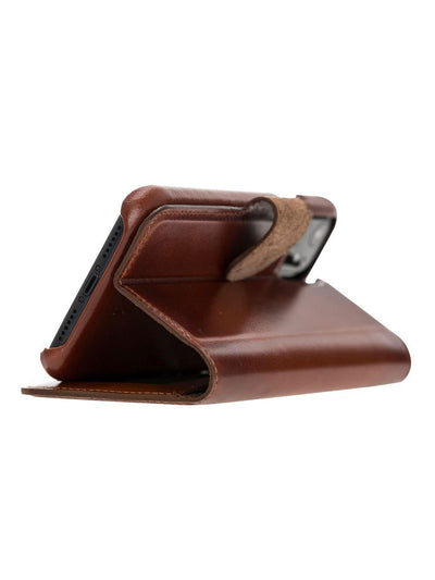 Plånboksfodral med avtagbart magnetskal i äkta läder för Apple iPhone 11 från Bouletta Jersey- Konjak Brun #color_konjak-brun