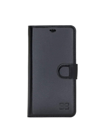 Plånboksfodral med avtagbart magnetskal i äkta läder för Apple iPhone 11 från Bouletta Jersey- Svart #color_svart