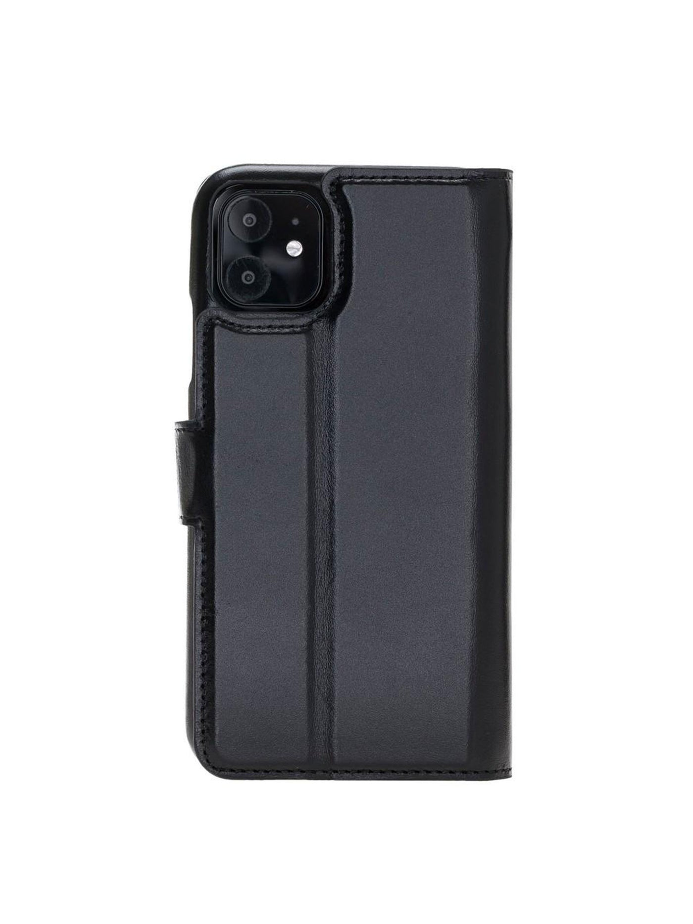 Plånboksfodral med avtagbart magnetskal i äkta läder för Apple iPhone 11 från Bouletta Jersey- Svart #color_svart