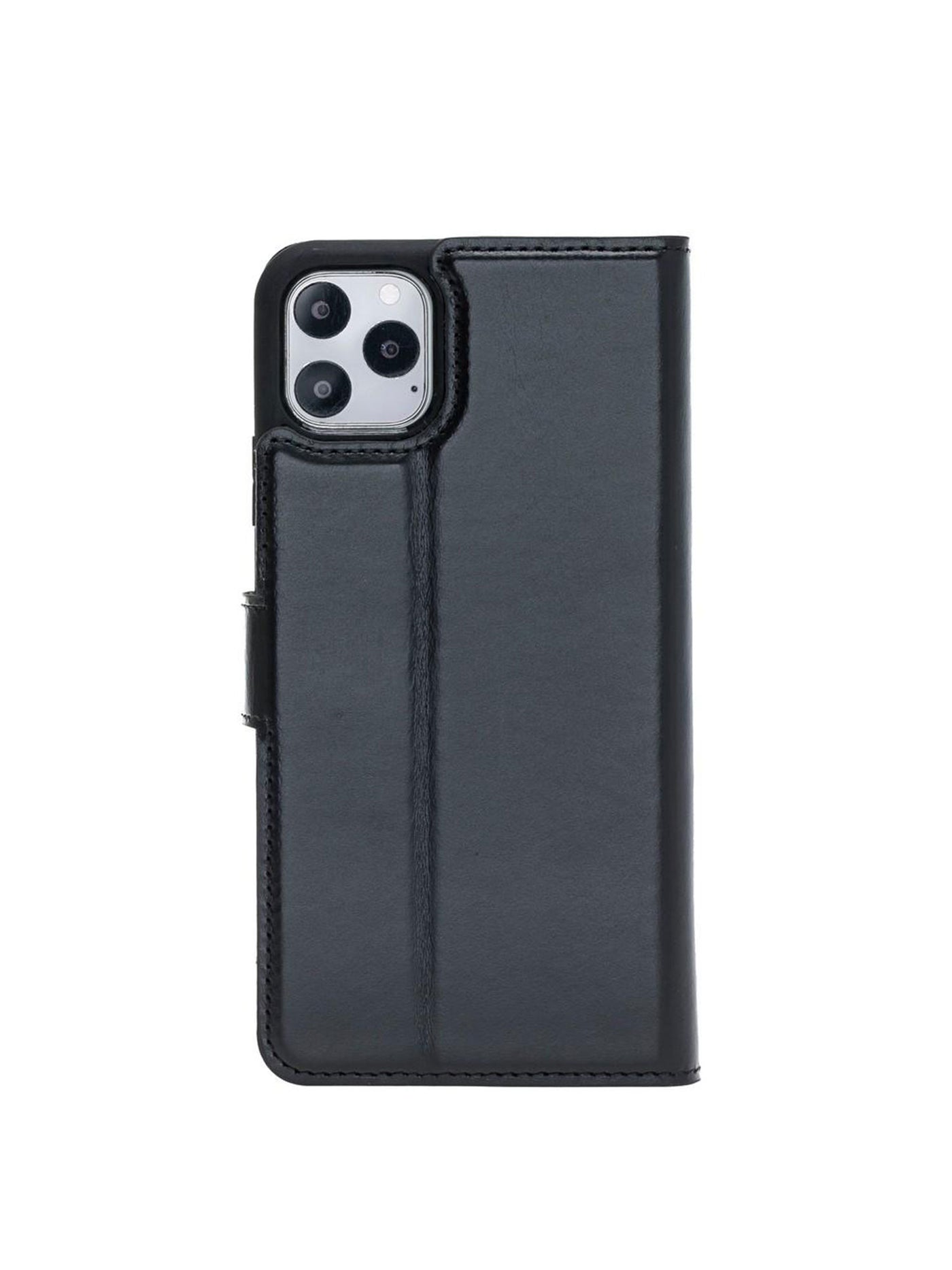 Plånboksfodral med avtagbart magnetskal i äkta läder för Apple iPhone 11 Pro från Bouletta Alpina- Svart #color_svart