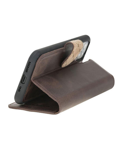 Plånboksfodral med avtagbart magnetskal i äkta läder för Apple iPhone 11 Pro från Bouletta Alpina- Vintage-Brun#color_vintage-brun