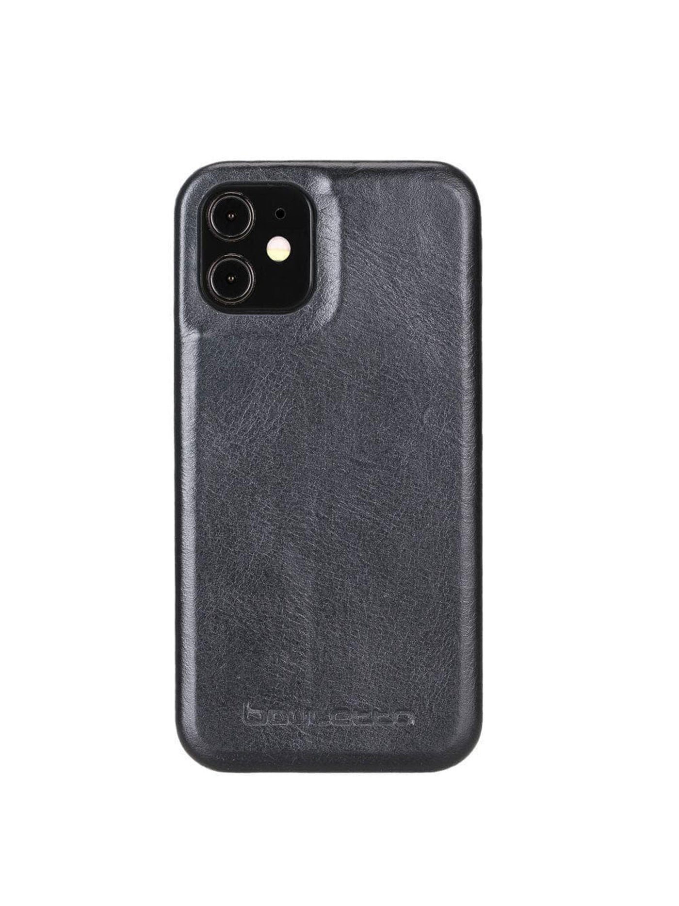 Plånboksfodral med avtagbart magnetskal i äkta läder för Apple iPhone 12 MINI från Bouletta Jersey- Svart #color_svart